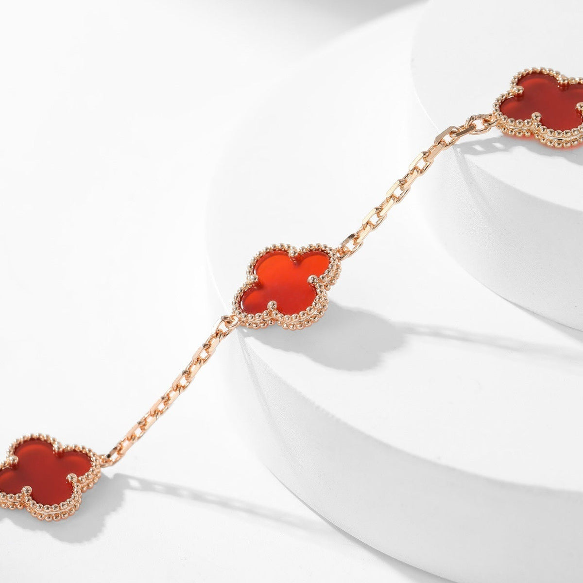 [⭐Clover Jewelry]CLOVER 10 MOTIFS CARNELIAN NECKLACE