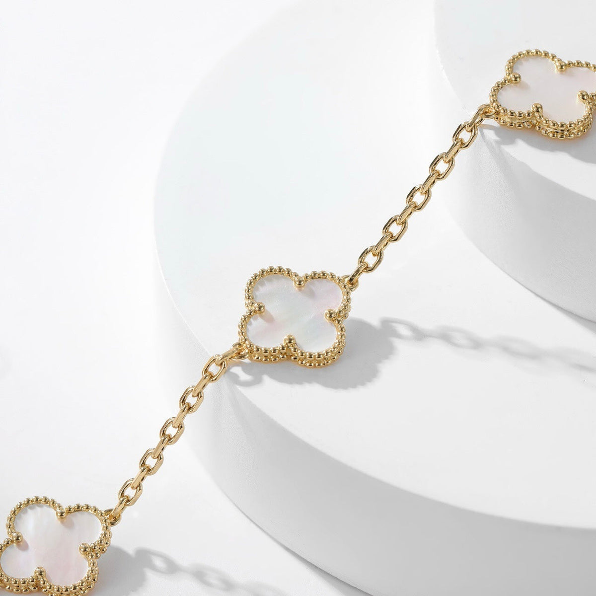[⭐Clover Jewelry]CLOVER 10 MOTIFS WHITE MOTHER OF PEARL NECKLACE