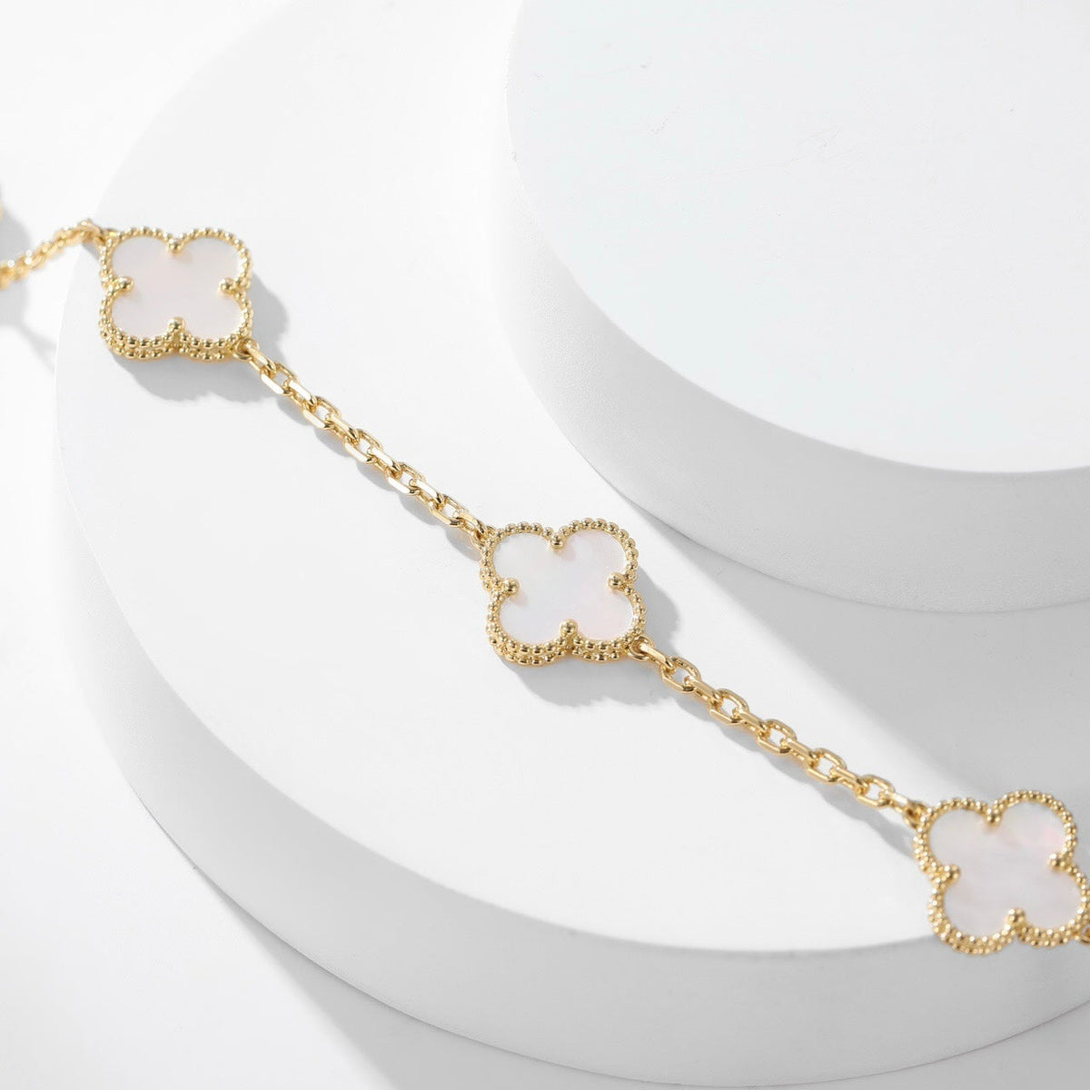 [⭐Clover Jewelry]CLOVER 10 MOTIFS WHITE MOTHER OF PEARL NECKLACE