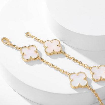 [⭐Clover Jewelry]CLOVER 10 MOTIFS WHITE MOTHER OF PEARL NECKLACE