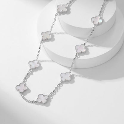 [⭐Clover Jewelry]CLOVER 10 MOTIFS WHITE MOTHER OF PEARL NECKLACE