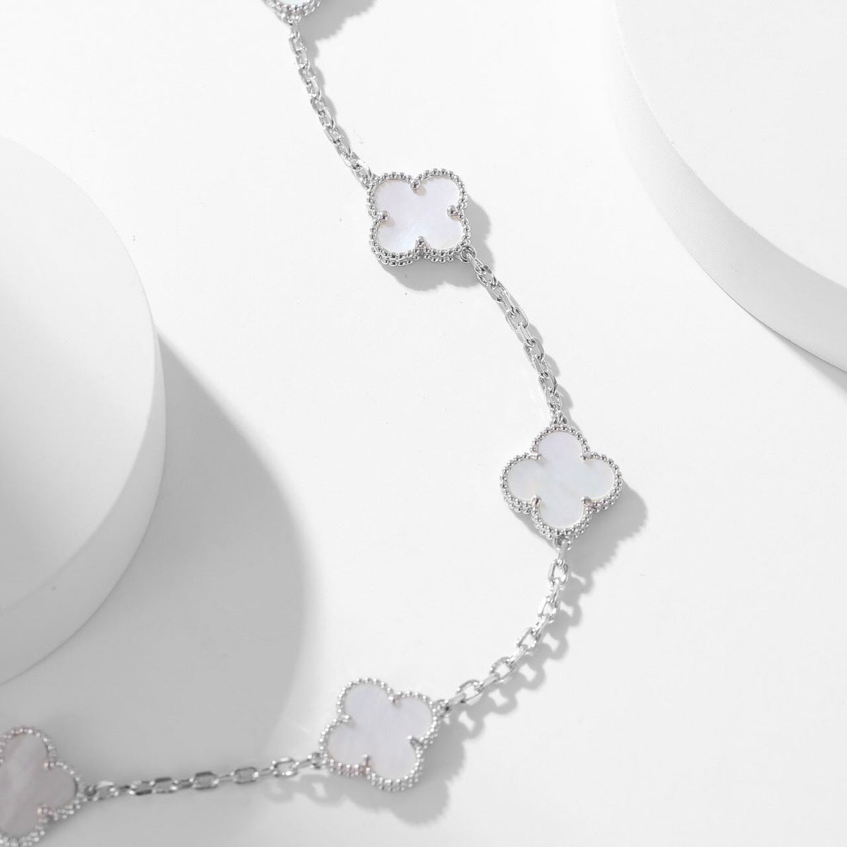[⭐Clover Jewelry]CLOVER 10 MOTIFS WHITE MOTHER OF PEARL NECKLACE