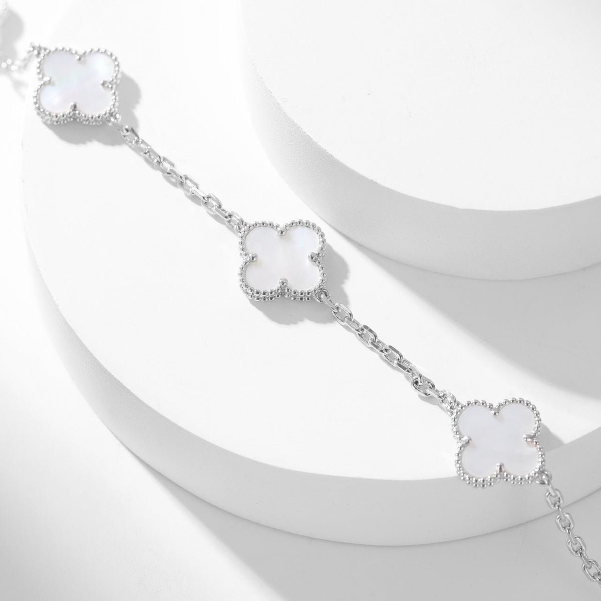[⭐Clover Jewelry]CLOVER 10 MOTIFS WHITE MOTHER OF PEARL NECKLACE