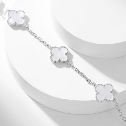 [⭐Clover Jewelry]CLOVER 10 MOTIFS WHITE MOTHER OF PEARL NECKLACE