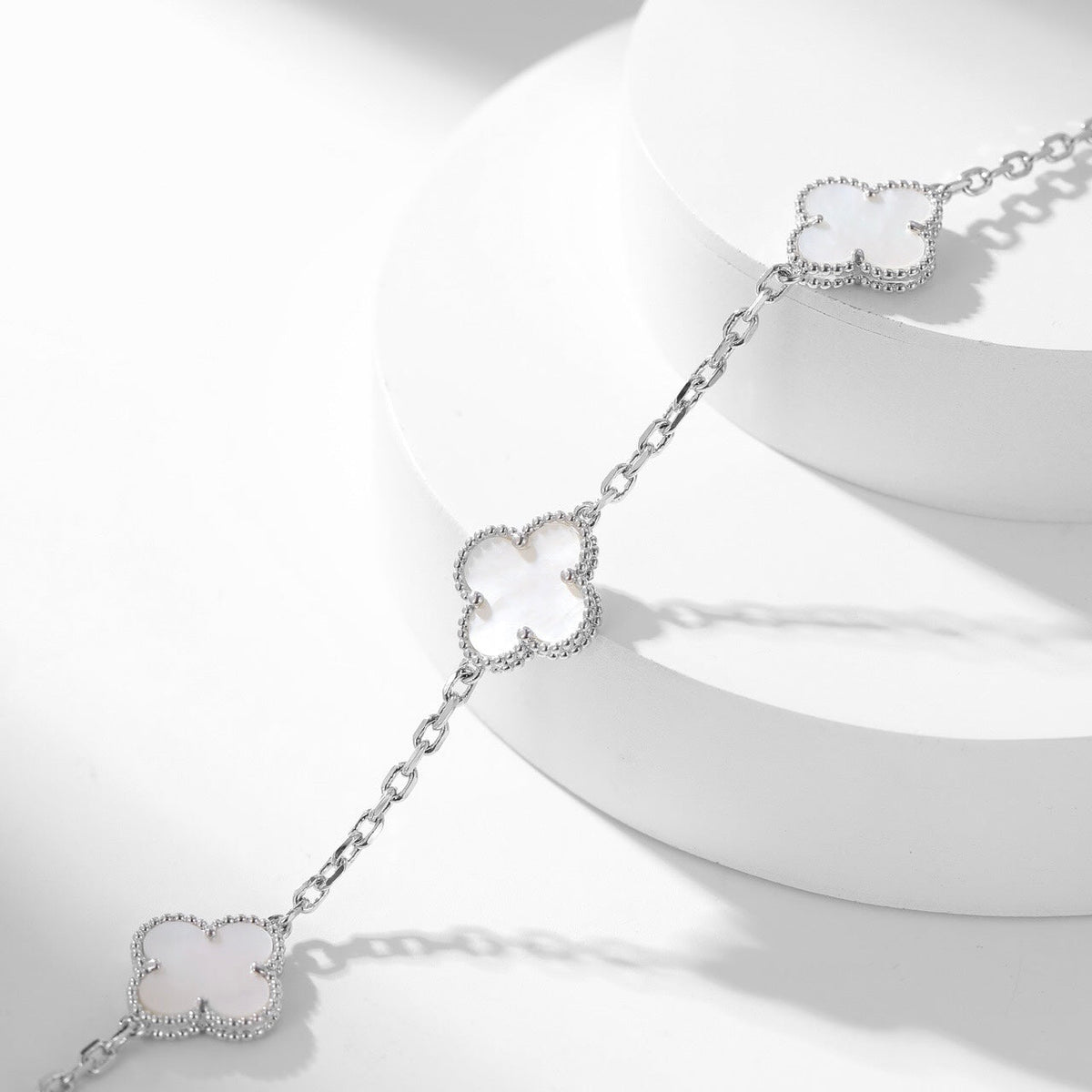 [⭐Clover Jewelry]CLOVER 10 MOTIFS WHITE MOTHER OF PEARL NECKLACE