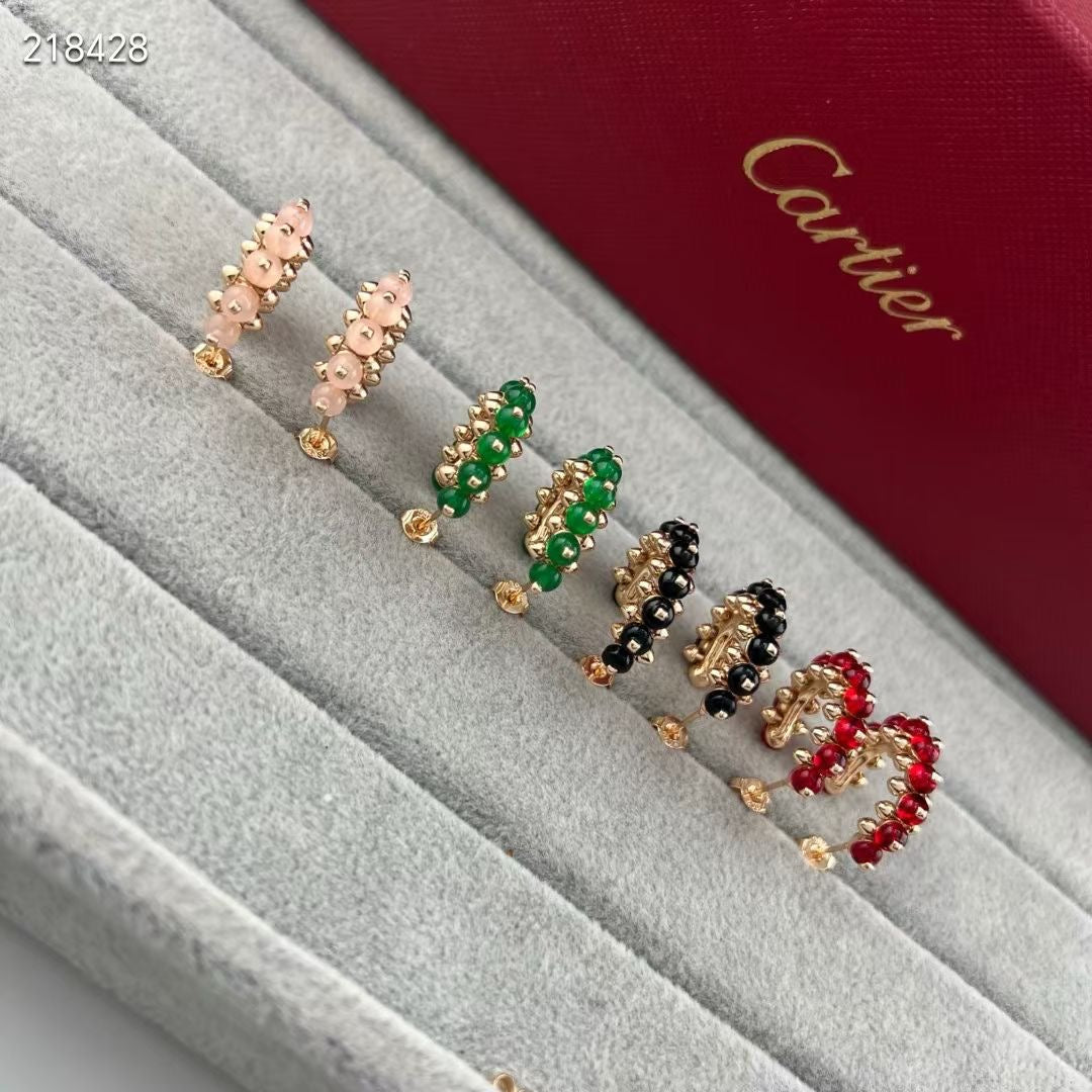[⭐Clover Jewelry]NEW COLORED GEMSTONE COLLECTION SMALL HOOP EARRINGS