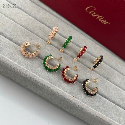 [⭐Clover Jewelry]NEW COLORED GEMSTONE COLLECTION SMALL HOOP EARRINGS