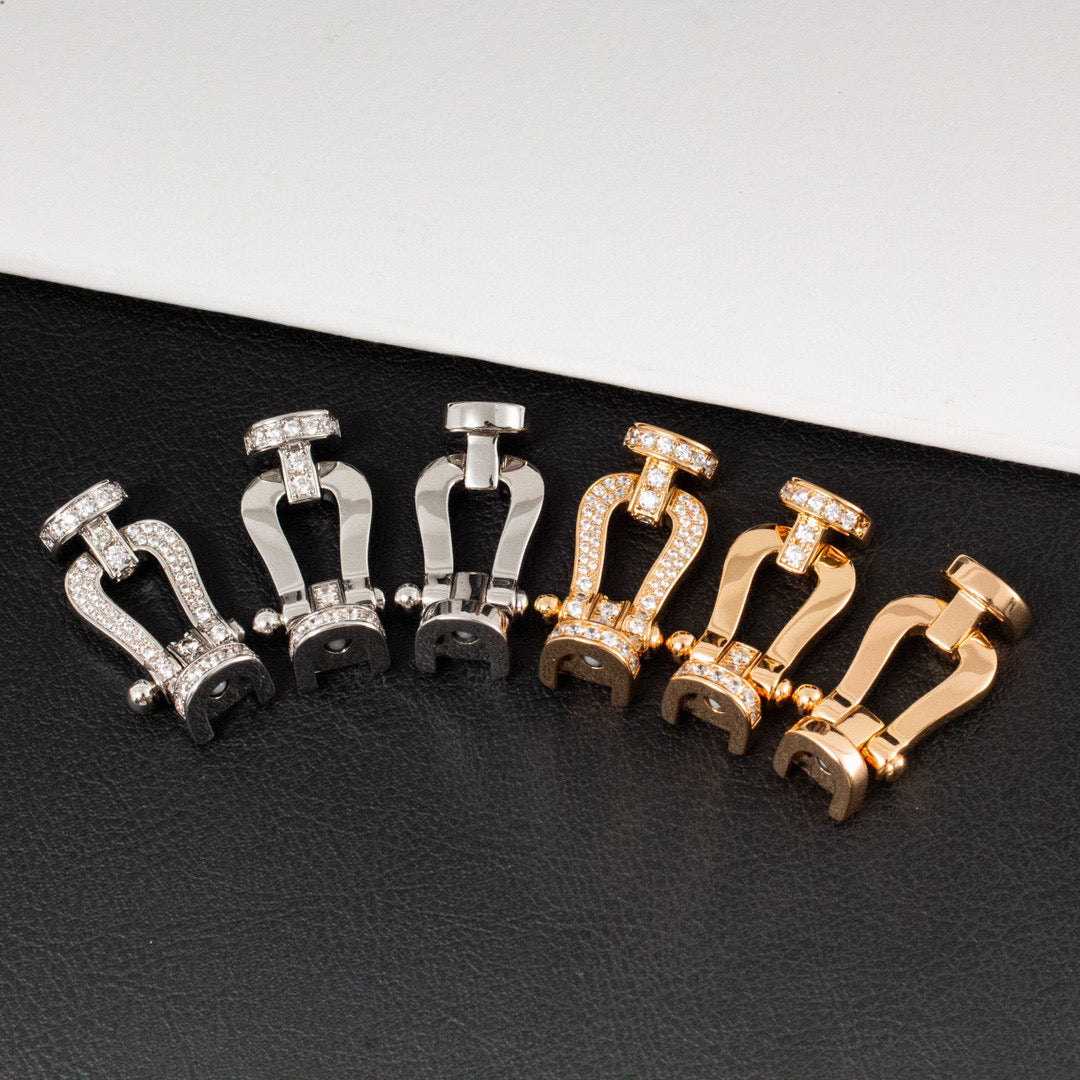 [⭐Clover Jewelry]FORCE LARGE HORSESHOE FULL DIAMOND BRACELET SILVER