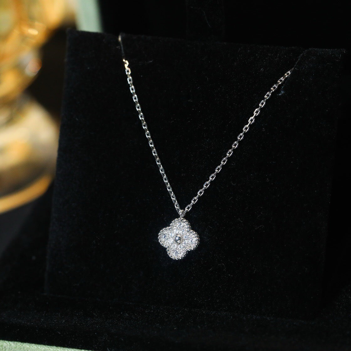 [⭐Clover Jewelry]CLOVER MINI 9.5MM PENDANT DIAMOND NECKLACE