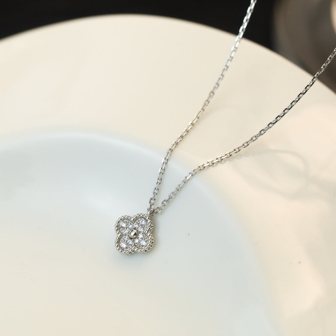 [⭐Clover Jewelry]CLOVER MINI 9.5MM PENDANT DIAMOND NECKLACE