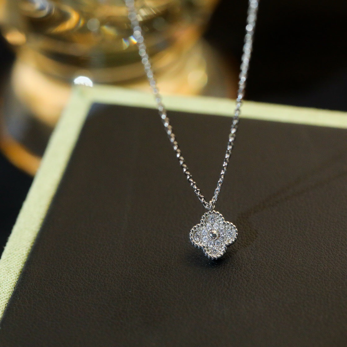 [⭐Clover Jewelry]CLOVER MINI 9.5MM PENDANT DIAMOND NECKLACE