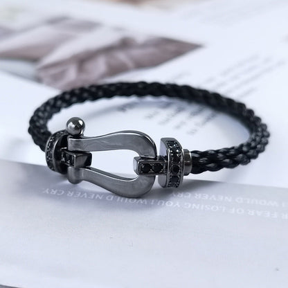 [⭐Clover Jewelry]FORCE LARGE SERIES HORSESHOE BLACK SAMURAI BRACELET