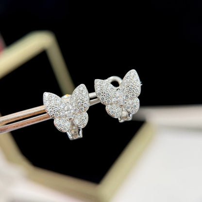 [⭐Clover Jewelry]BUTTERFLY ALL DIAMOND EARRINGS