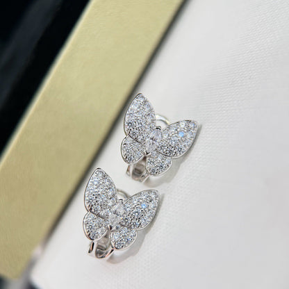 [⭐Clover Jewelry]BUTTERFLY ALL DIAMOND EARRINGS