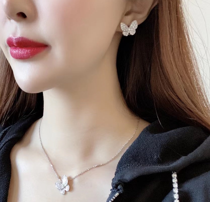 [⭐Clover Jewelry]BUTTERFLY ALL DIAMOND EARRINGS