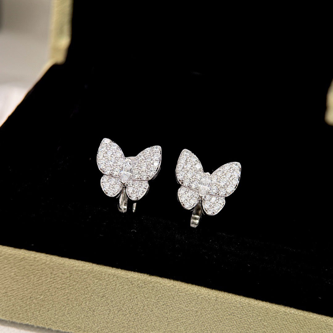 [⭐Clover Jewelry]BUTTERFLY ALL DIAMOND EARRINGS