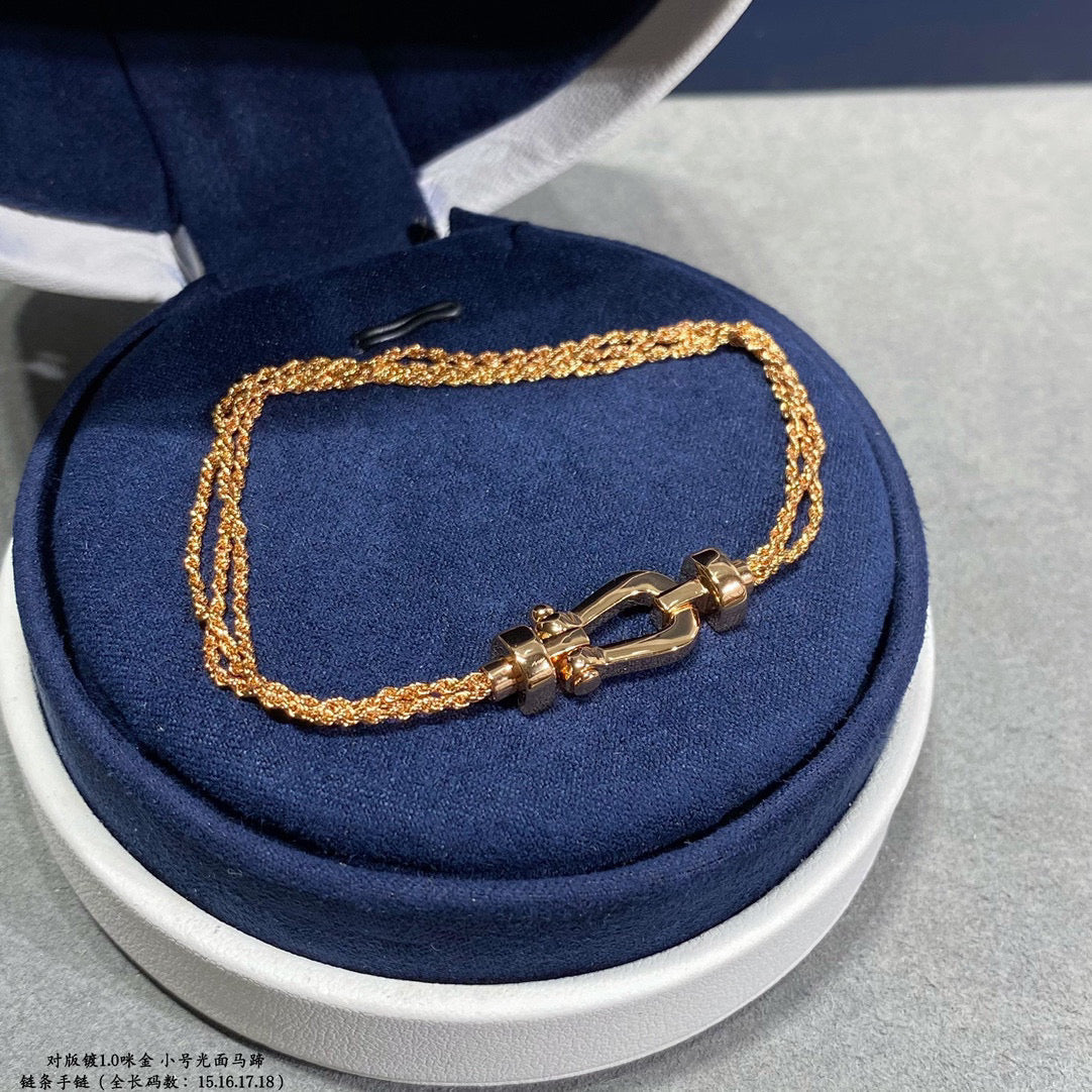 [⭐Clover Jewelry]FORCE SMALL HORSESHOE  DIAMOND CHAIN ROPE BRACELET