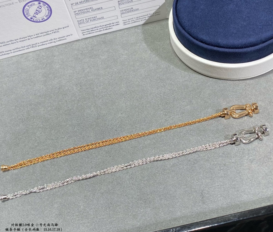[⭐Clover Jewelry]FORCE SMALL HORSESHOE  DIAMOND CHAIN ROPE BRACELET
