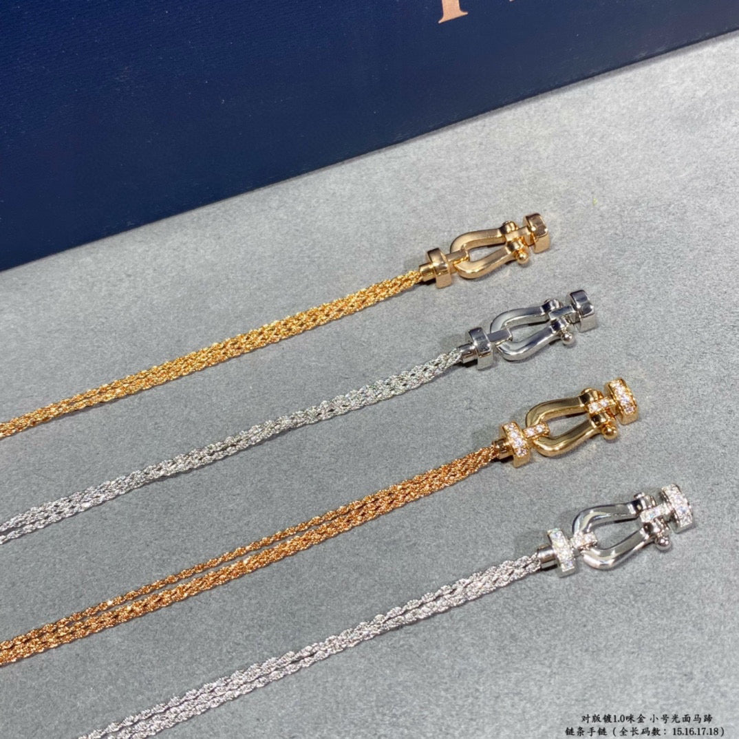[⭐Clover Jewelry]FORCE SMALL HORSESHOE  DIAMOND CHAIN ROPE BRACELET