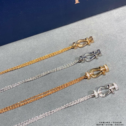 [⭐Clover Jewelry]FORCE SMALL HORSESHOE  DIAMOND CHAIN ROPE BRACELET