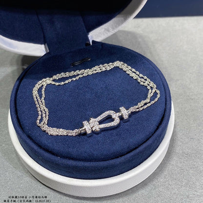 [⭐Clover Jewelry]FORCE SMALL HORSESHOE  DIAMOND CHAIN ROPE BRACELET
