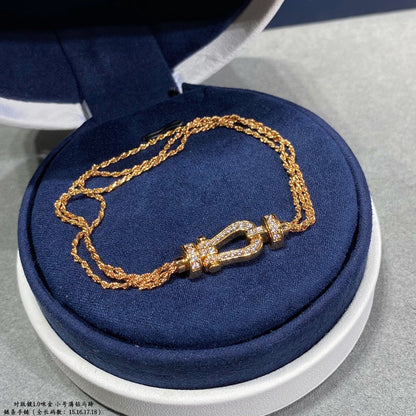 [⭐Clover Jewelry]FORCE SMALL HORSESHOE  DIAMOND CHAIN ROPE BRACELET