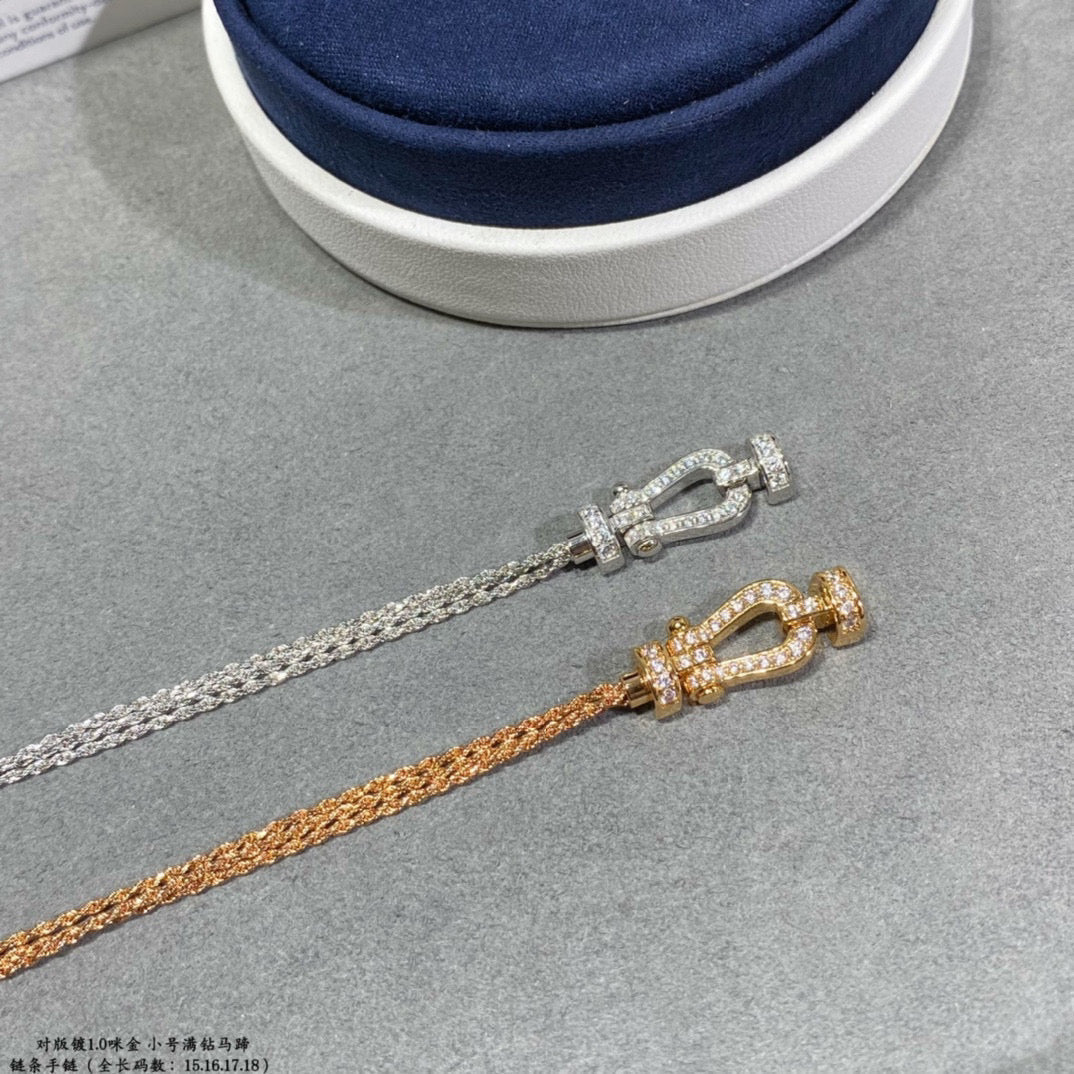 [⭐Clover Jewelry]FORCE SMALL HORSESHOE  DIAMOND CHAIN ROPE BRACELET