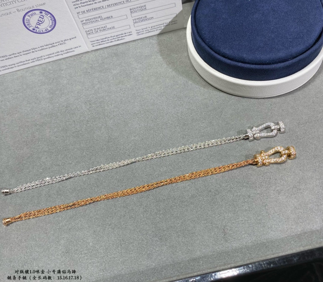 [⭐Clover Jewelry]FORCE SMALL HORSESHOE  DIAMOND CHAIN ROPE BRACELET