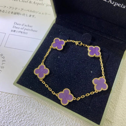 [⭐Clover Jewelry] CLOVER 5 MOTIF VIOLET BRACELET COLLECTION