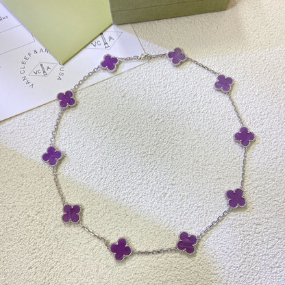 [⭐Clover Jewelry Jewelry]CLOVER 10 MOTIFS  PURPLE VIOLET  NECKLACE