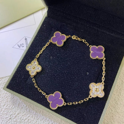 [⭐Clover Jewelry] CLOVER 5 MOTIF VIOLET BRACELET COLLECTION