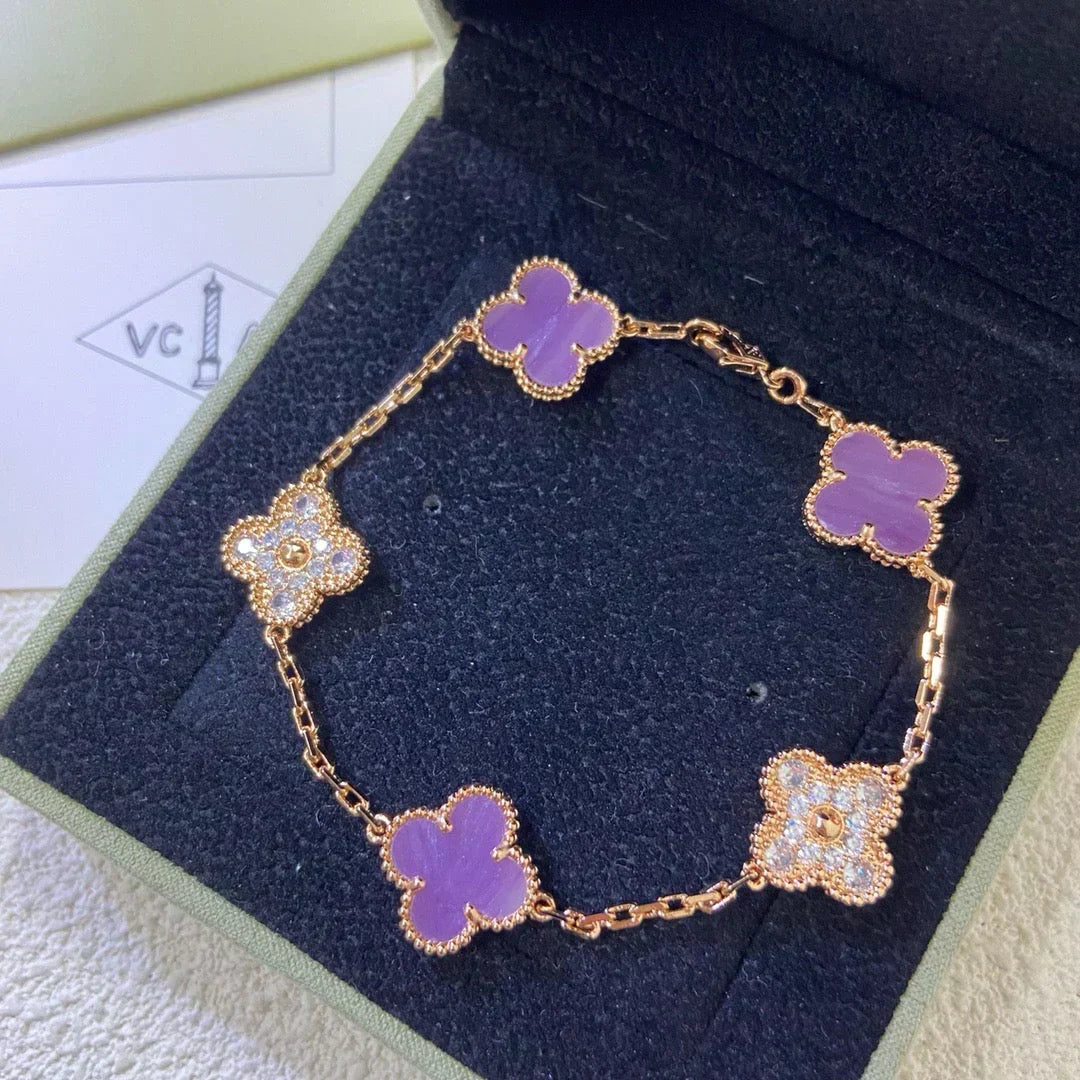 [⭐Clover Jewelry] CLOVER 5 MOTIF VIOLET BRACELET COLLECTION