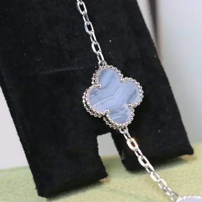 [⭐Clover Jewelry] CLOVER 5 MOTIF PURPLE CHALCEDONY BRACELET COLLECTION