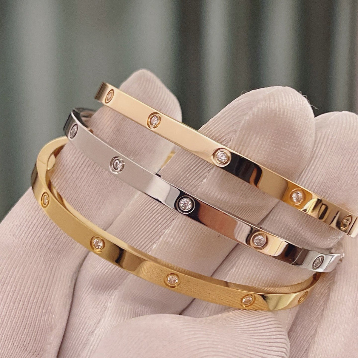 [⭐Clover Jewelry]LOVE BRACELET 3.65MM 10 DIAMONDS
