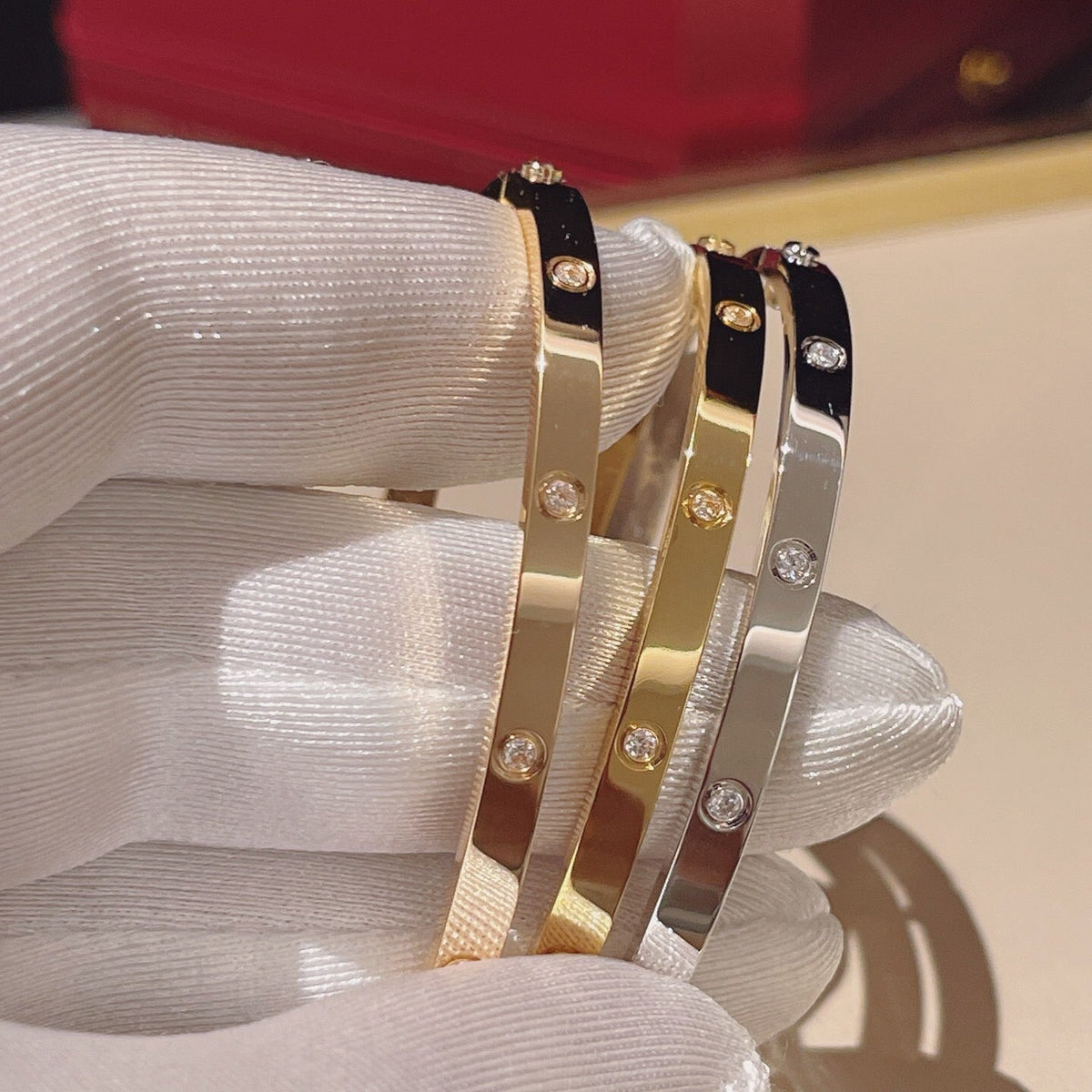 [⭐Clover Jewelry]LOVE BRACELET 3.65MM 10 DIAMONDS