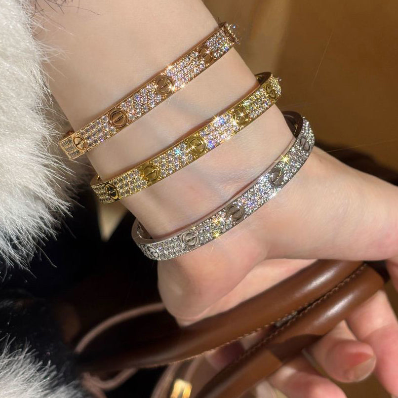 [⭐Clover Jewelry]LOVE BRACELET 6.1MM DIAMOND-PAVED