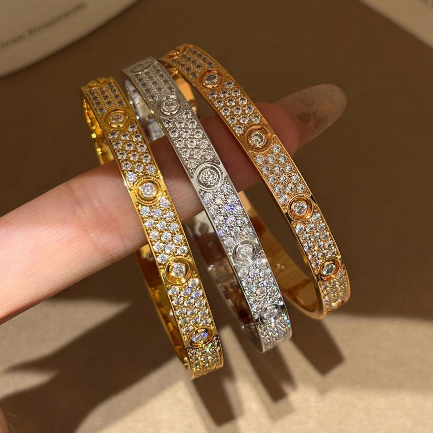 [⭐Clover Jewelry]LOVE BRACELET 6.1MM DIAMOND-PAVED 10 BIG DIAMONDS