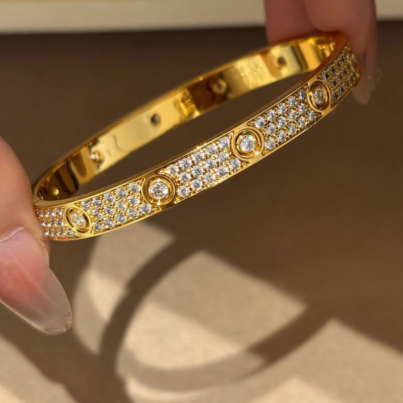 [⭐Clover Jewelry]LOVE BRACELET 6.1MM DIAMOND-PAVED 10 BIG DIAMONDS