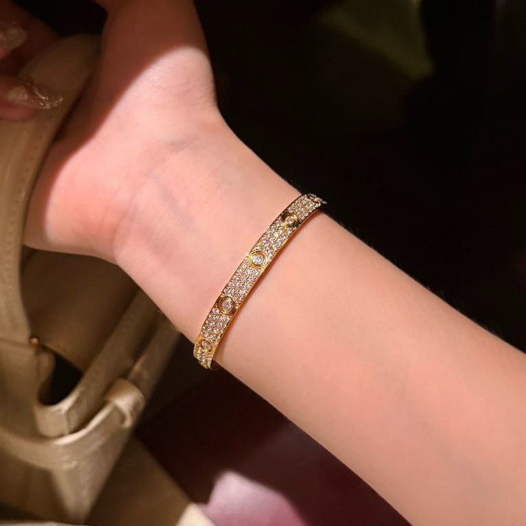 [⭐Clover Jewelry]LOVE BRACELET 6.1MM DIAMOND-PAVED 10 BIG DIAMONDS