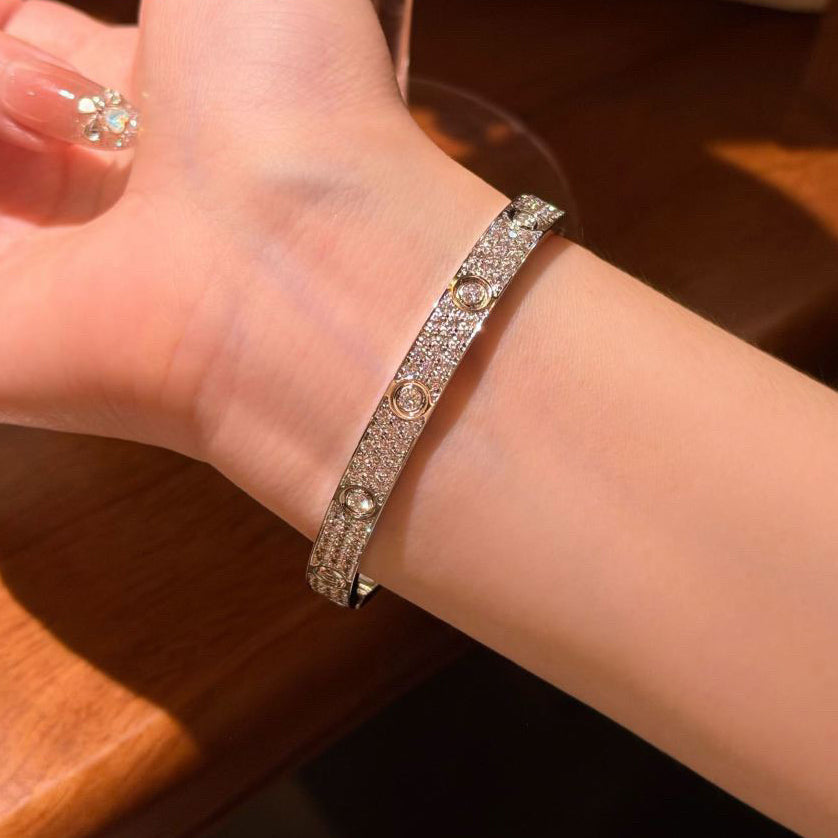 [⭐Clover Jewelry]LOVE BRACELET 6.1MM DIAMOND-PAVED 10 BIG DIAMONDS
