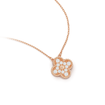 [⭐Clover Jewelry]CLOVER 15MM DIAMOND SINGLE FLOWER NECKLACE
