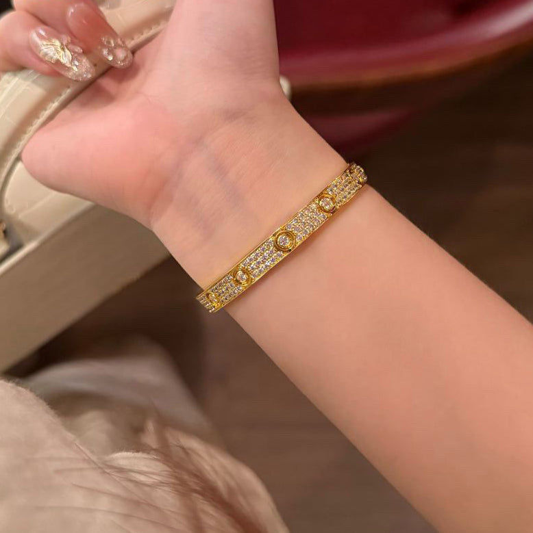 [⭐Clover Jewelry]LOVE BRACELET 6.1MM DIAMOND-PAVED 10 BIG DIAMONDS