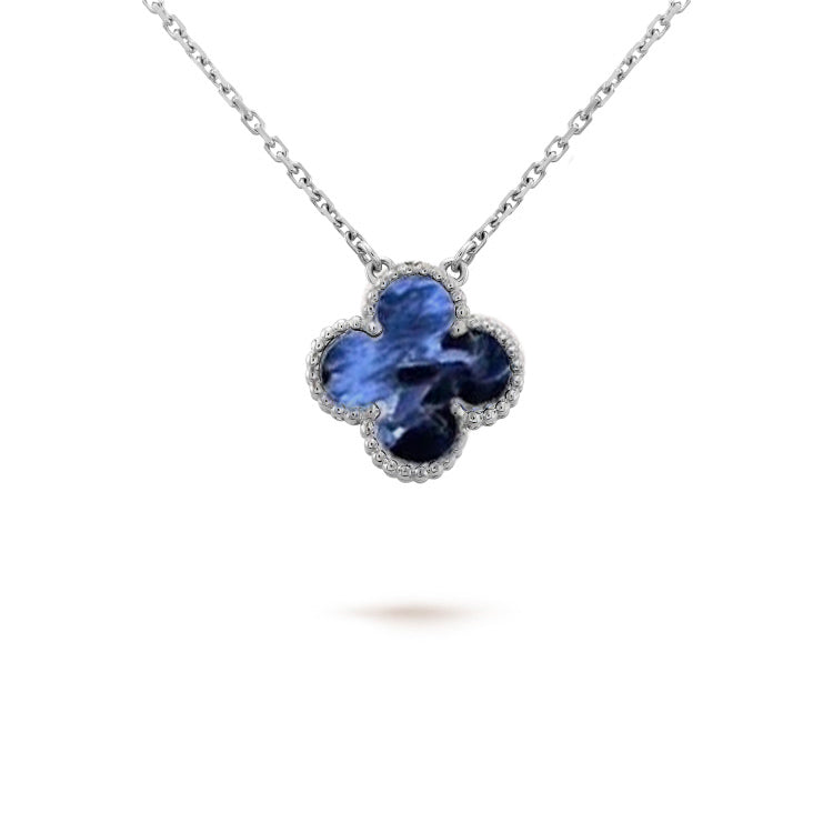 [⭐Clover Jewelry]CLOVER 15MM PIETERSITE NECKLACE SILVER