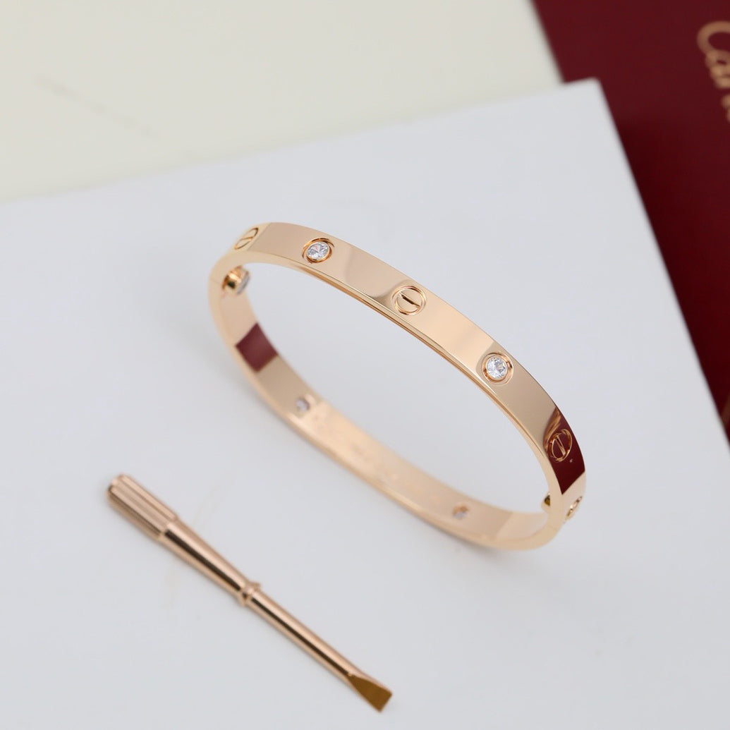 [⭐Clover Jewelry]LOVE BRACELET 6.1MM 4 DIAMONDS