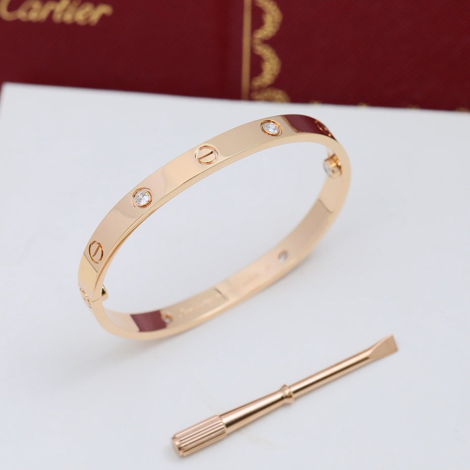 [⭐Clover Jewelry]LOVE BRACELET 6.1MM 4 DIAMONDS