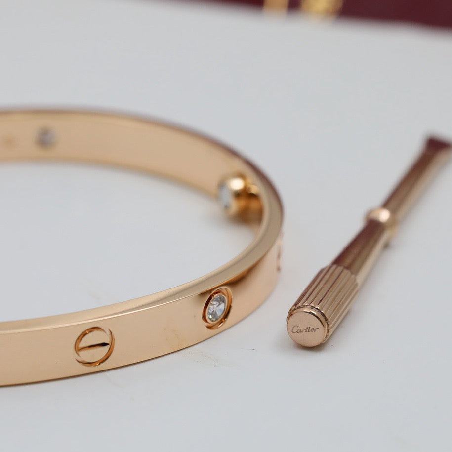 [⭐Clover Jewelry]LOVE BRACELET 6.1MM 4 DIAMONDS