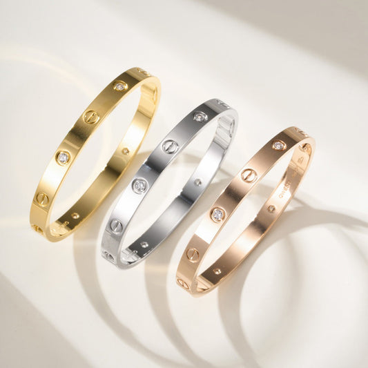 [⭐Clover Jewelry]LOVE BRACELET 6.1MM 4 DIAMONDS