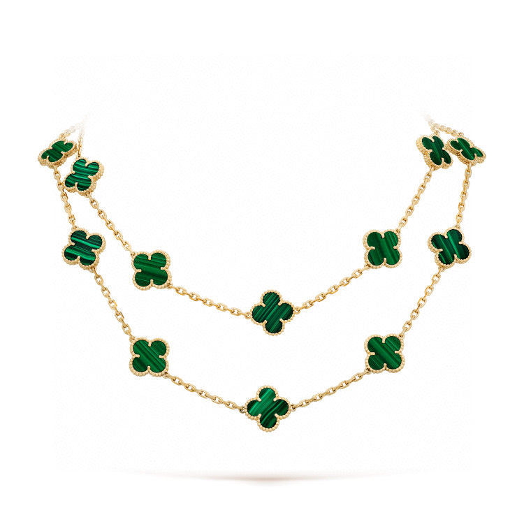[⭐Clover Jewelry]CLOVER 20 MOTIFS MALACHITE GOLD