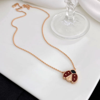 [⭐Clover Jewelry]LUCKY  CARNELIANS LADYBUG NECKLACE