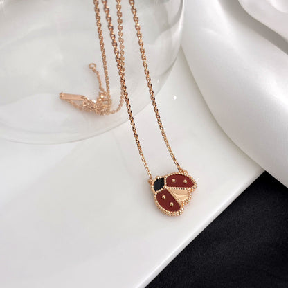 [⭐Clover Jewelry]LUCKY  CARNELIANS LADYBUG NECKLACE